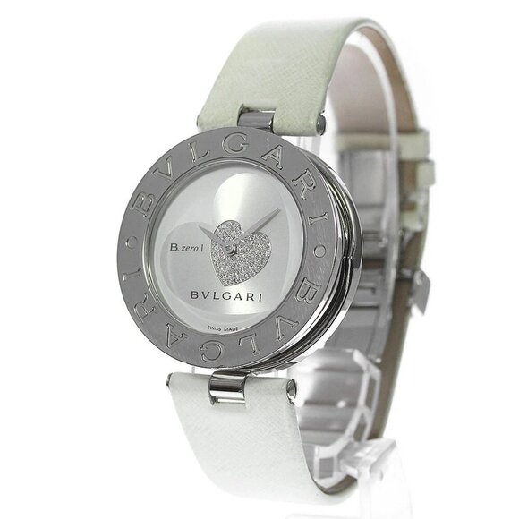 BVLGARI B-zero1 BZ35S Double Heart Diamond Quartz Ladies Watch - Picture 1 of 12